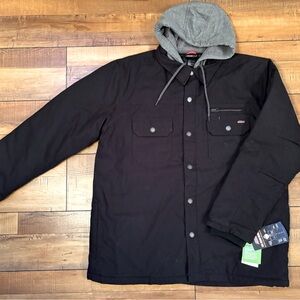 Dickies Mens XL Jacket, Black Canvas & Quilt Lined Work Shirt Jacket, BRAND NEW